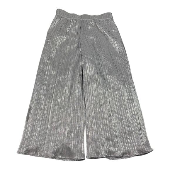 Janie & Jack Girl Silver Metallic Wide Leg Pants - Picture 5 of 5